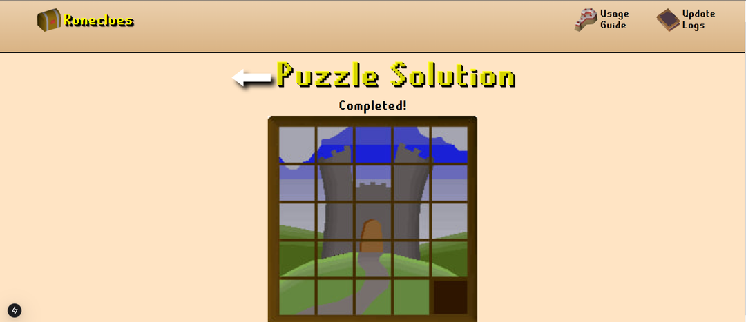 Image for the xith step to using the slider solver, showing the completed puzzle